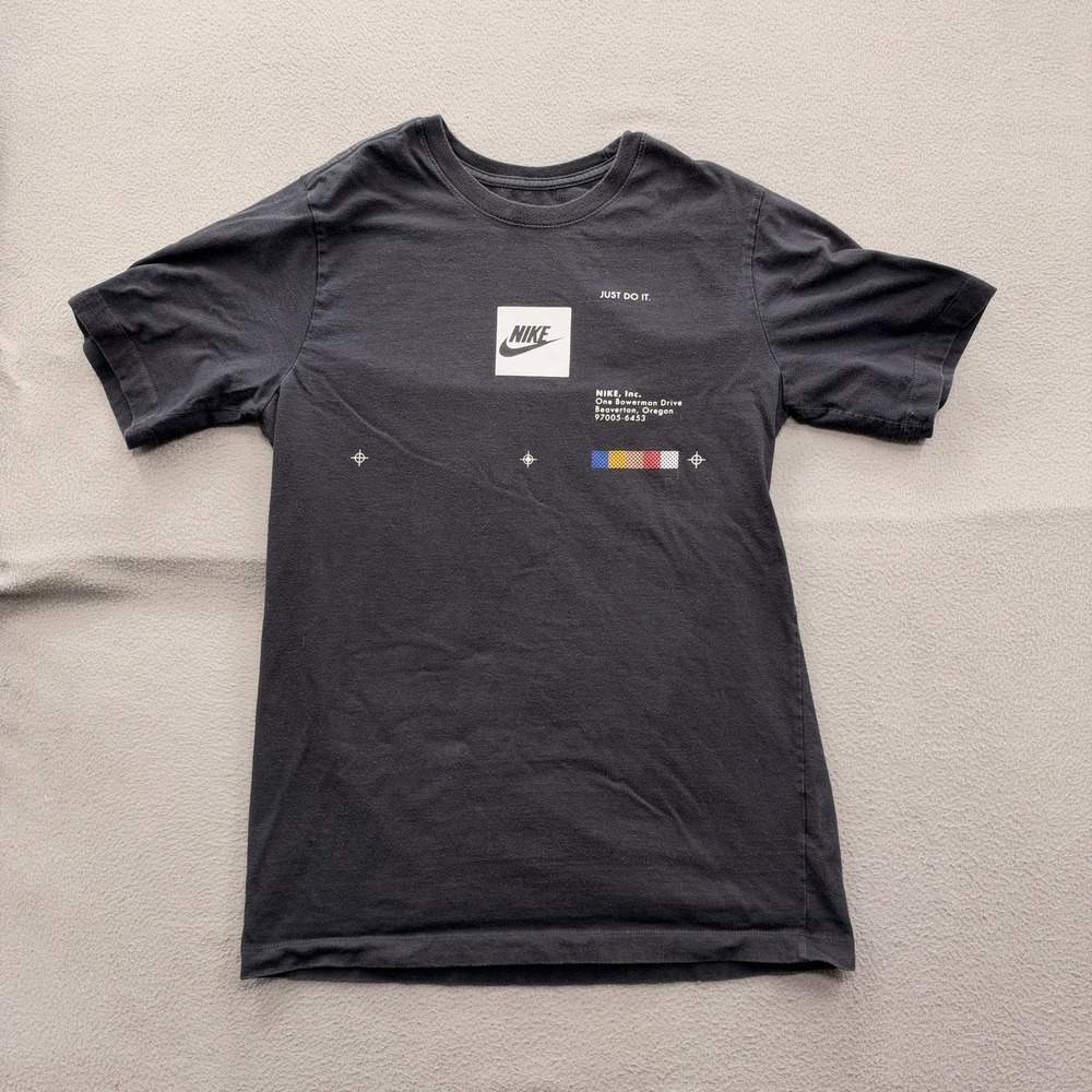 Nike Shirt Mens Small Black Just Do It One Bowerman Graphic Back Tee Tagless